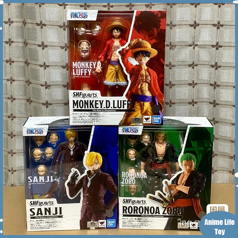 

Оригинальные фигурки героев аниме S.H. Фигуртс Sanji Luffy Zoro, рейд на Onigashima, Коллекционная модель, статуэтка в подарок