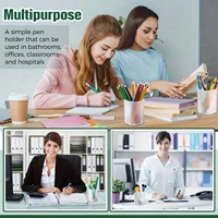 10pcs Frosted Round Plastic Pen Holders - Transparent Desk Organizers for Office, School, and Home Use, for Pens, Pencils 6