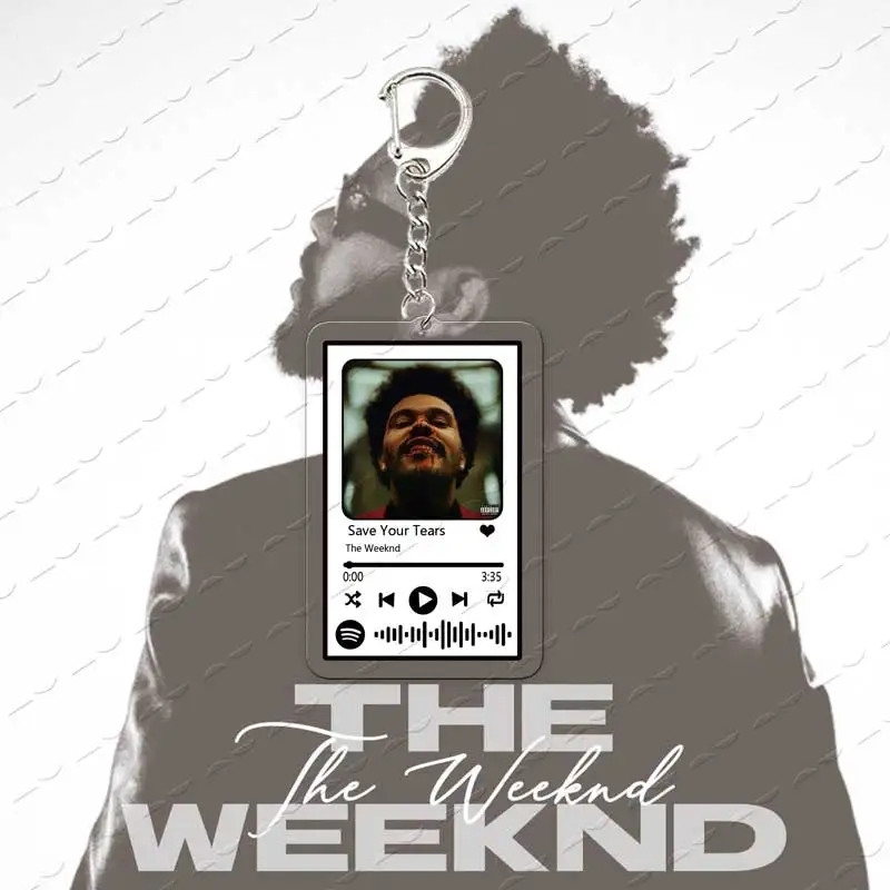 The Weeknd Music Playlist Acrylic Keychain - Starboy & Blinding Lights Fan Accessory Gift