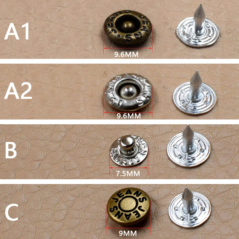 Jeans Buckle Decorative Accessories Round Buttons Hand-Press Die Rivet Buckle Pocket Buckle Ding Adjustment Button Metal 3