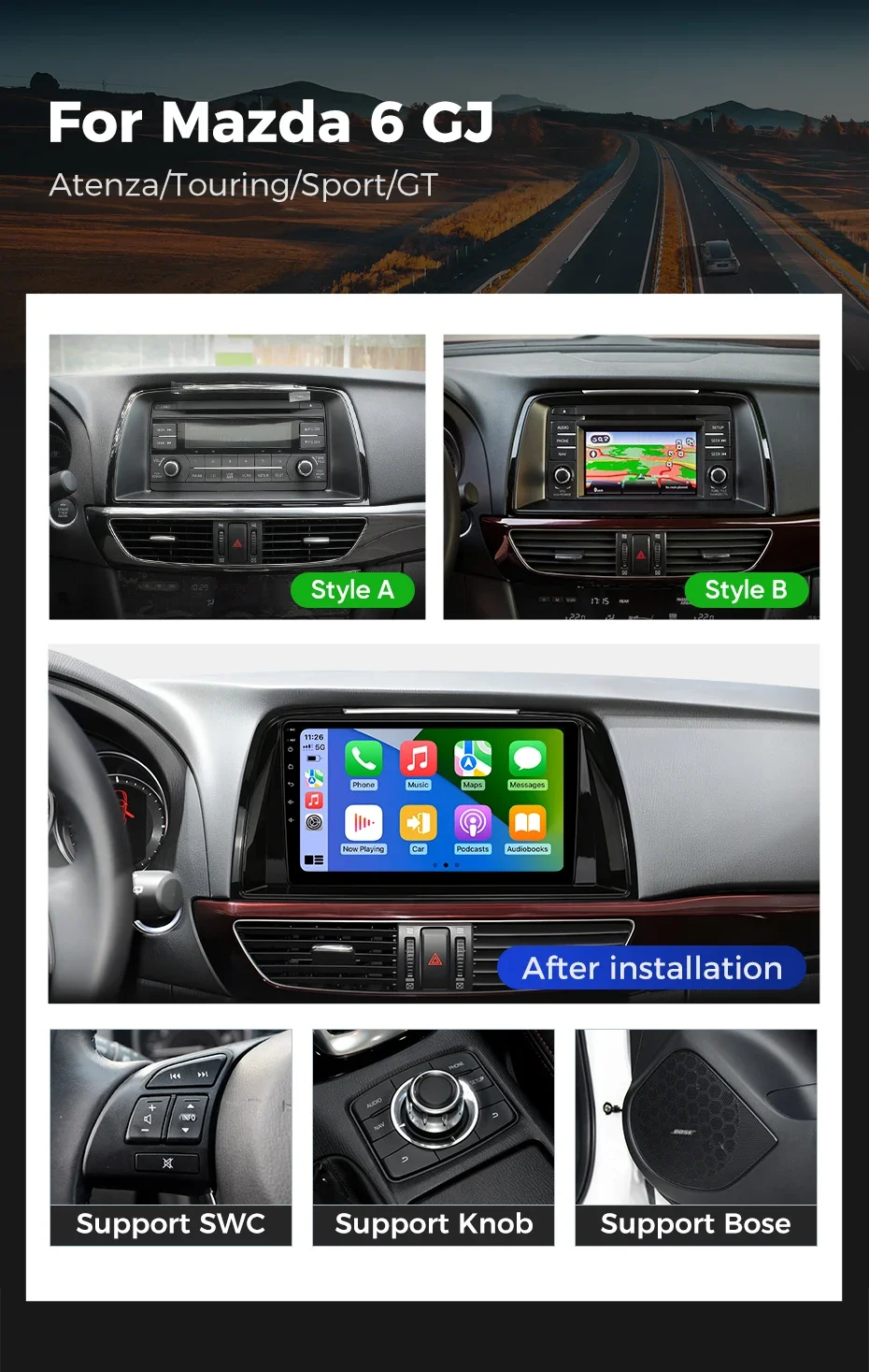 Android 15 For Mazda 6 GJ Atenza 2012 2013 2014 2015 2016 2017