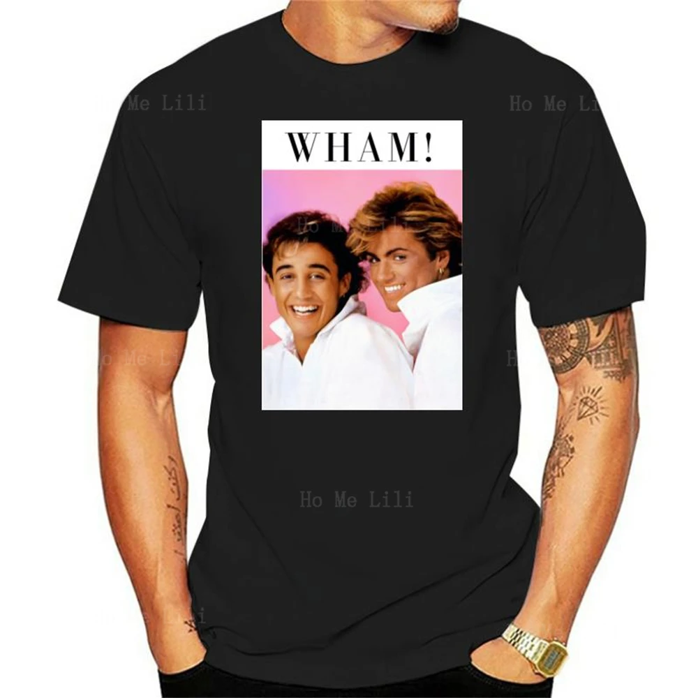 Anni '80 Wham George Michael Andrew Ridgeley Retro 100% Cotone T-Shirt Unisex