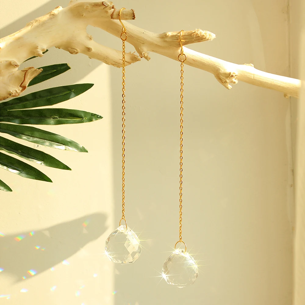 

2PCS Crystal Ball Suncatcher Prism Hanging Glass Sun Catcher Rainbow Maker Chandelier Crystal Sun Catchers Window Garden Decor