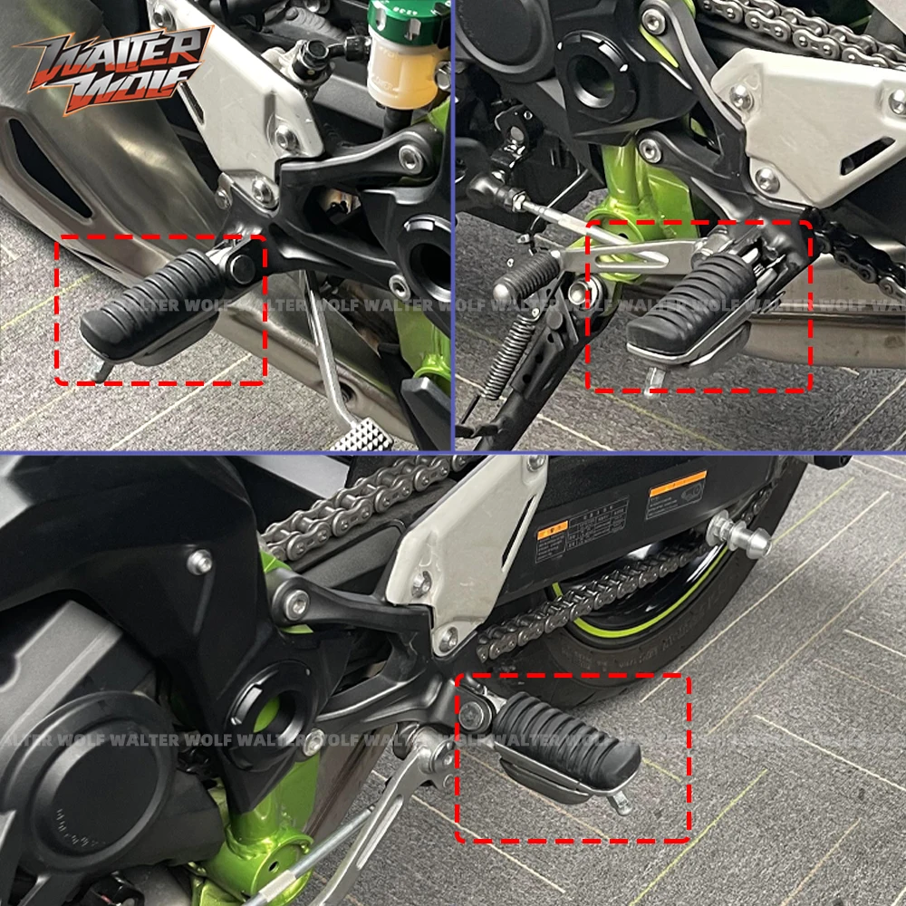 Motorcycle Front Footrest Rubber Cover For KAWASAKI Z650/RS Z900 SE VERSYS  X300 X250 NINJA 650 2017-2023 Accessories Foot Rests - AliExpress