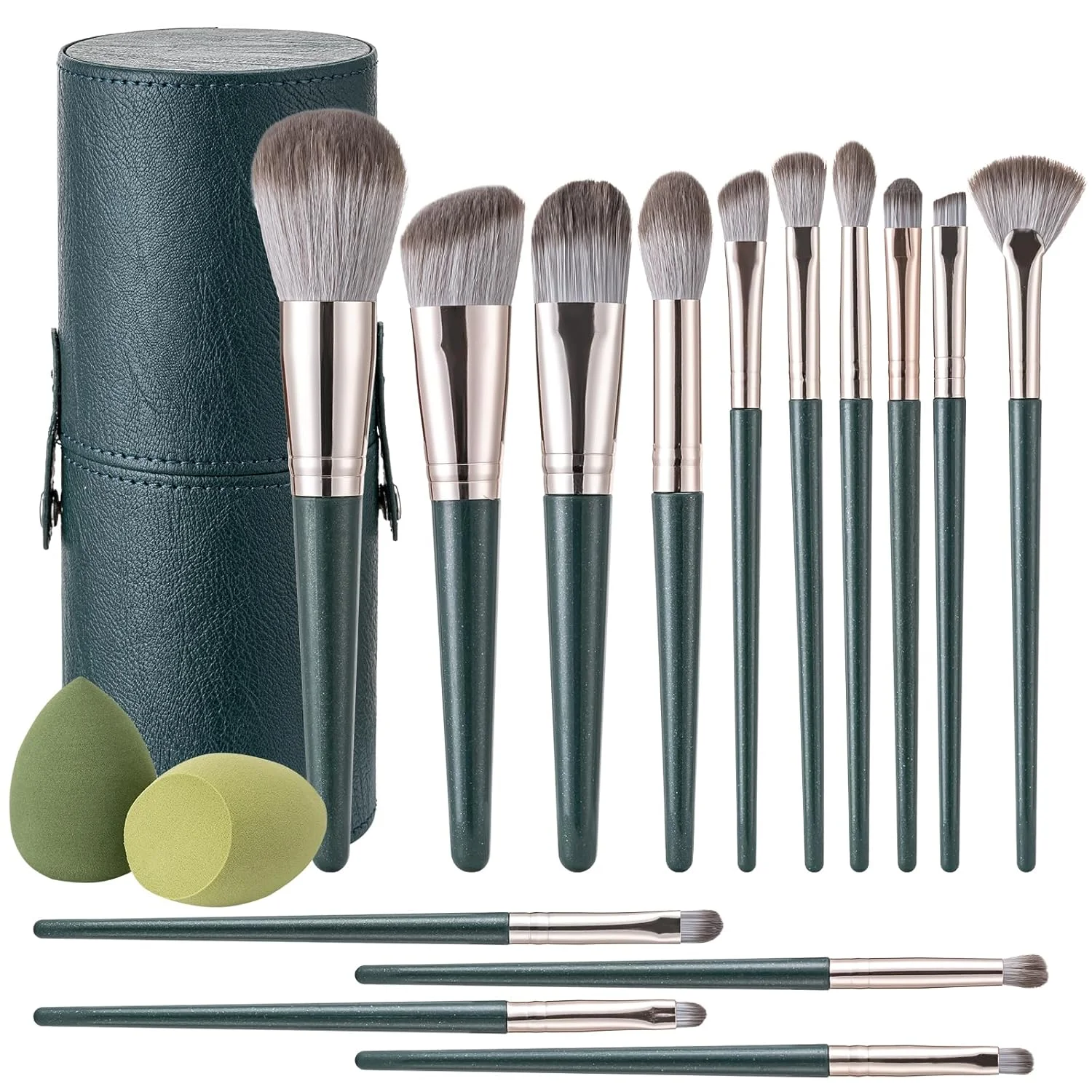 Neues 14-teiliges professionelles Make-up-Pinselset: Lidschatten-, Eyeliner-, Augenbrauen-, Nasen- und Lippenpinsel, Highlighter-Pinsel, Puderpinsel, Foundation-Pinsel zum Verblenden._voghion.com
