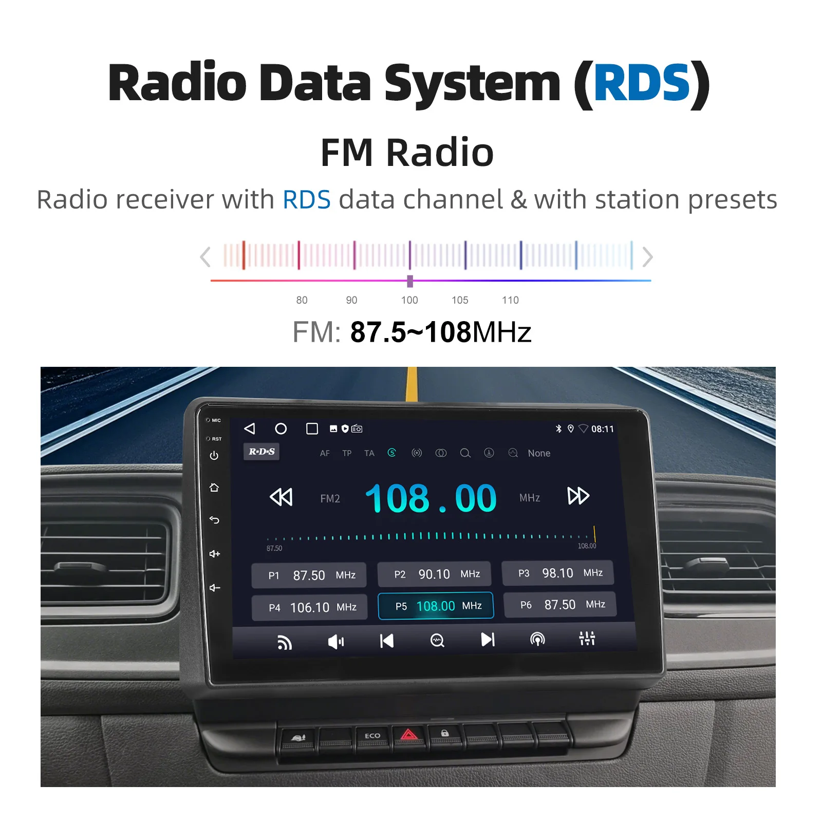 ESSGOO Autoradio Android15 10" 4+64 GB / Android14 für Renault Master III Nissan NV400 Opel Movano B GPS Navigation Wireless CarPlay WiFi RDS FM Bluetooth Android Auto Lenkradsteuerung Touchscreen – Detail 15