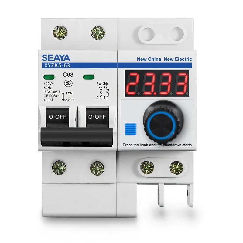 SEAYA Smart Home 220V/230V 6A/10A/16A/20A/25A/32A/40A/50A/63A C63 Switch Countdown Circuit Breaker SEAYA XYZK5-63 50Hz