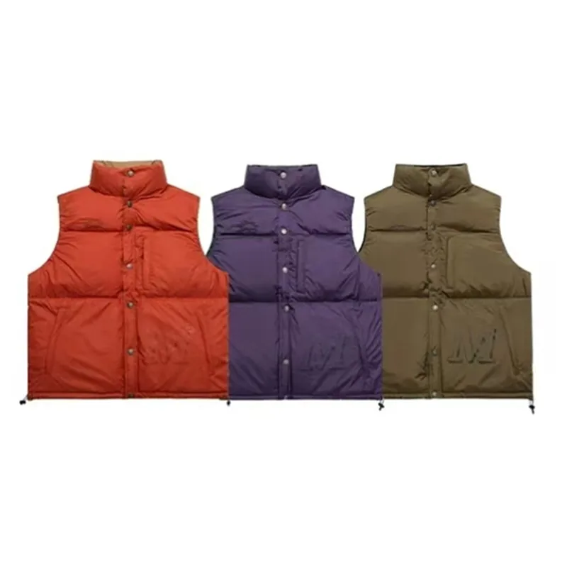 Spring Outdoor Down Japanese Casual Double-sided Stand Collar Men's Vest Loose Warm Men's Coat Trekking Camp Waistcoat Workwear