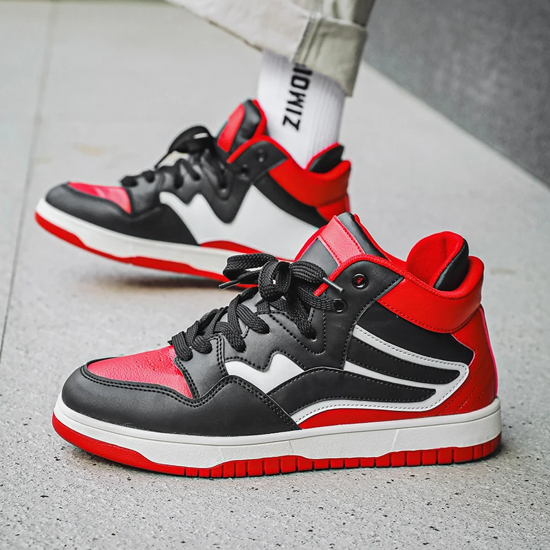 Brand Men's Women's High Top Leather Sneakers Comfortable Non-slip Basketball Shoes Casual Sport Tennis Shoes Couple Sneakers