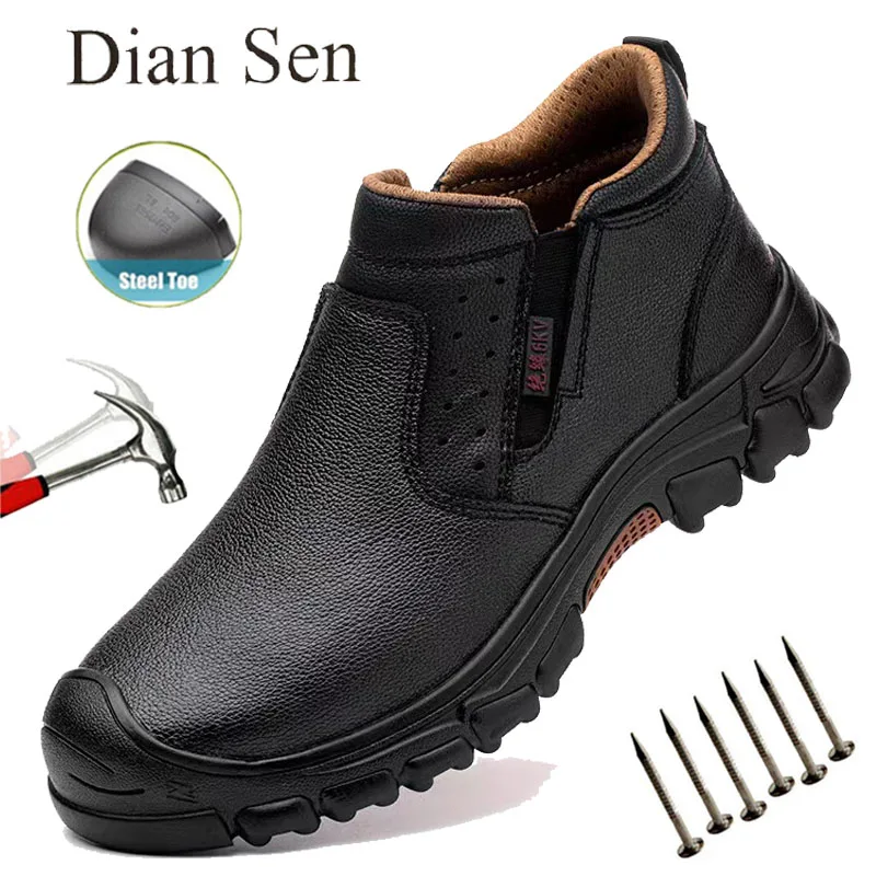 

Leather Work Safety Boots For Men Shoes European Standard Composite Toe Welders Protective Boots Indestructible Shoes Anti-Hot