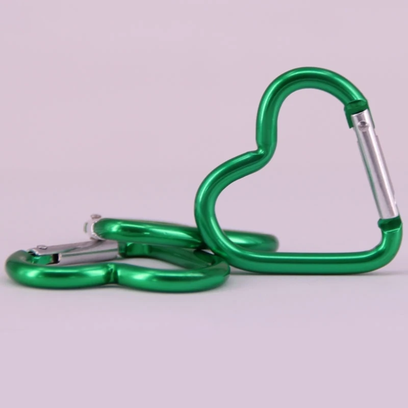 Heart Shaped Carabiner Clip Aluminum Alloy Keychain Clip Spring Hook Camping Backpack Clips Heavy Duty climbing carabiner