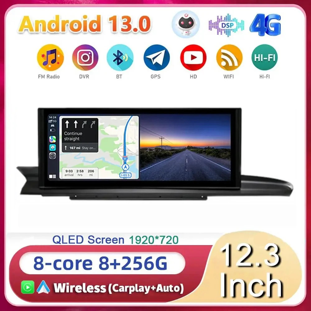 

12.3" Android13 8 Core 360 Camera Car Radio For Audi A6 A6L C7 A7 2012-2018 WIFI+4G Auto Carplay GPS Multimedia Stereo Player BT