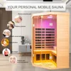 2-3 Person Low EMF FAR Infrared Sauna, Hemlock 2 Door Luxury Toughened Glass Indoor Saunas For The Home, 1520w, App & LCD 5