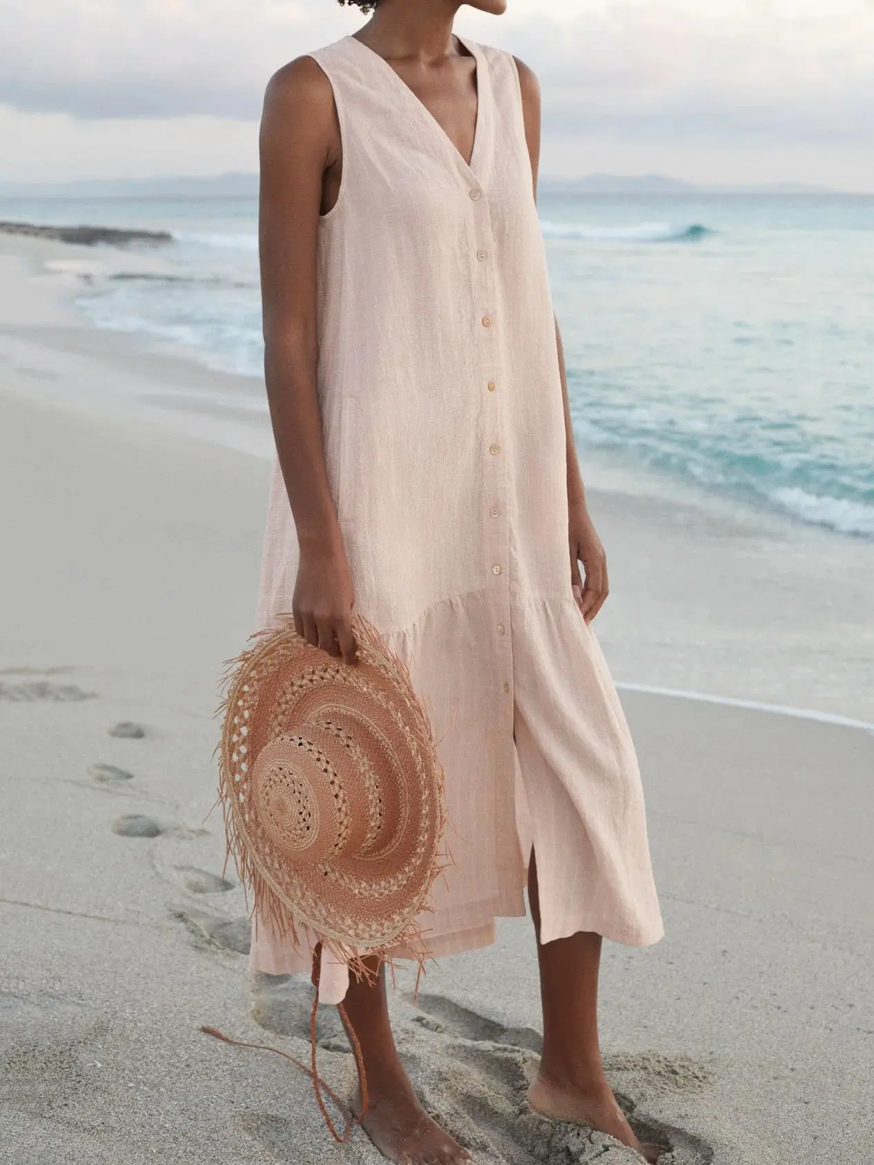 Robe Longue été En Lin/coton - Coupe Ample, Poches, Style Boho Pour Plage, Vacances Et Soirées