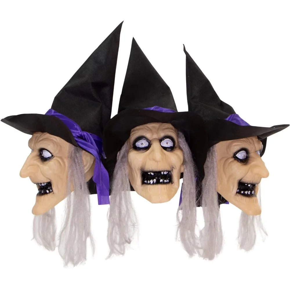 

3-Piece Witch Lawn Stakes with Flashing Eyes and Spooky Sounds | Battery Operated | Outdoor Halloween Decoration for Lawn,Garden