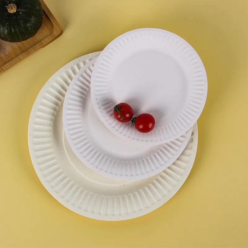 Disposable Paper Plates - 50pcs White Cardboard Party Tableware for Picnics  Kids Crafts