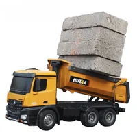 Multifunction 2.4GHz 10 channel Remote Control Truck Dump self-discharging metal Auto Demonstration LED Light RC car Toy gift 2
