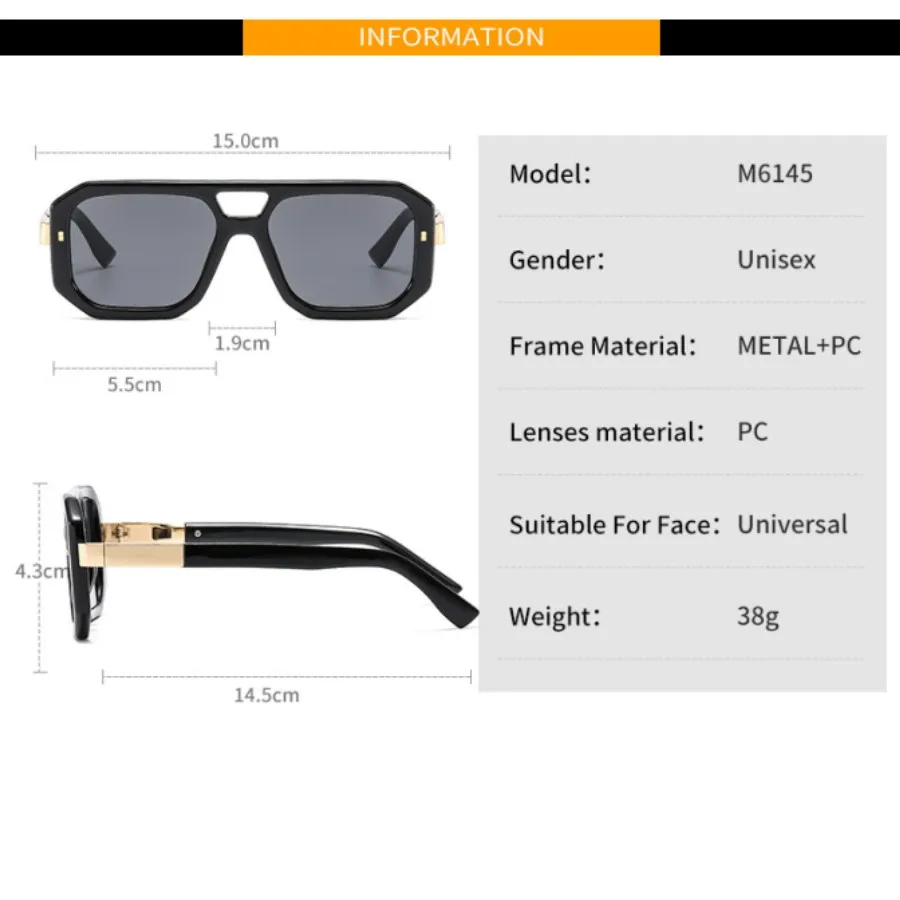YAMEIZE Occhiali Protezione Occhiali Da Sole Retrò Doppio Ponte