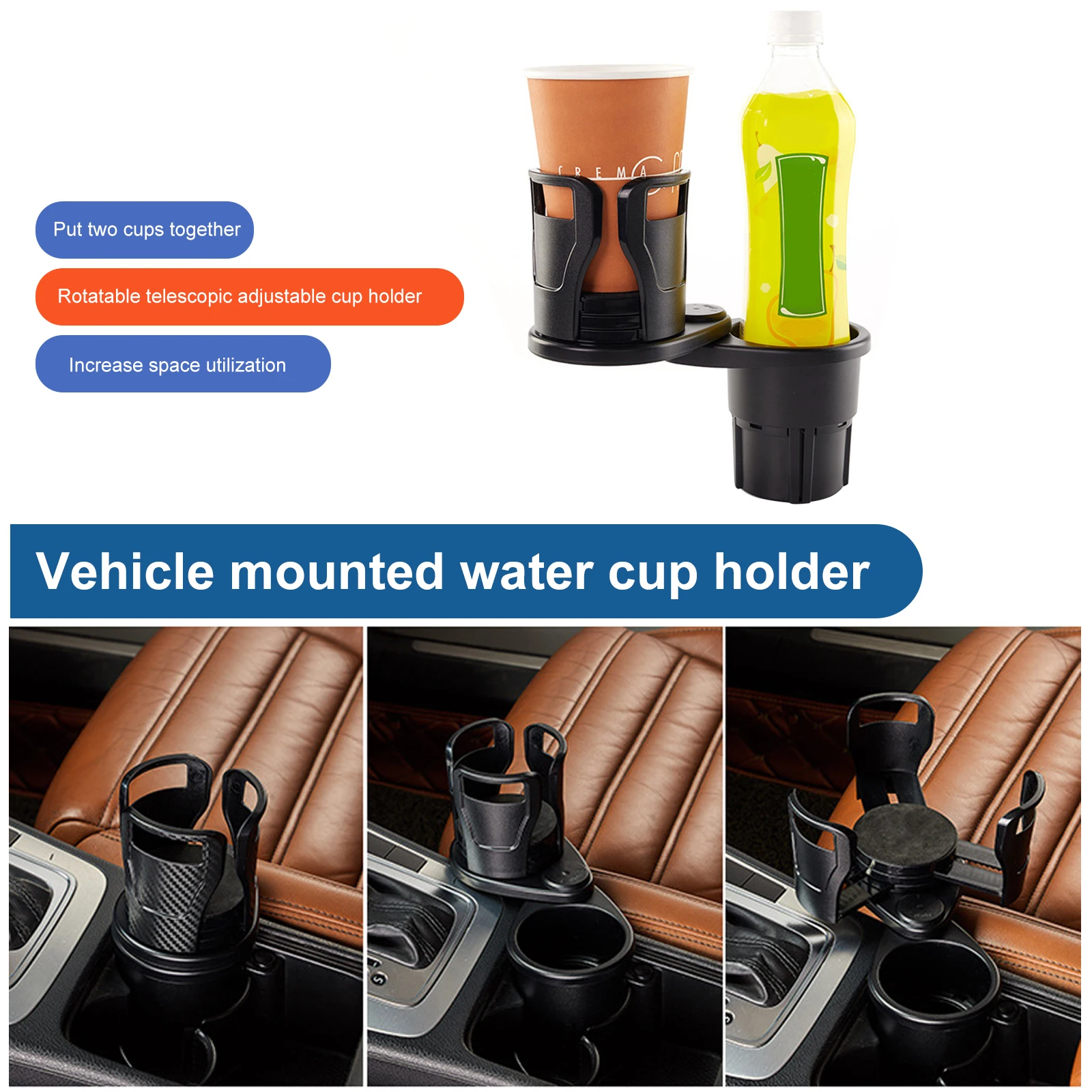 2-in-1 Auto Tasse Halter Expander Getränkehalter Adapter Auto