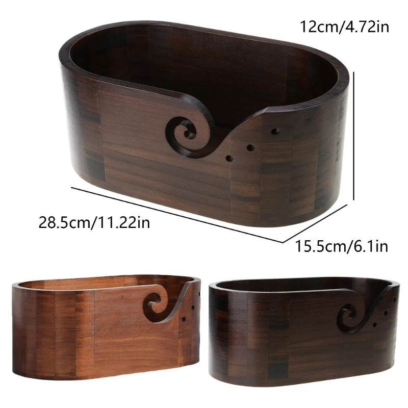 QX2E Yarn Bowl with Holes Knitting Wool Holder Knitting Storage Accessories