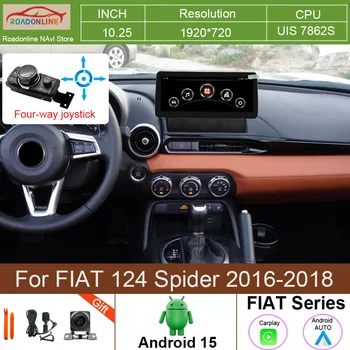 Reproductor Multimedia para Auto Android 15 Octa Core 8+256G 1920*720, Receptor Estéreo, Radio, Carplay, WIFI, 4G para FIAT 124 Spider 2016-2018 1