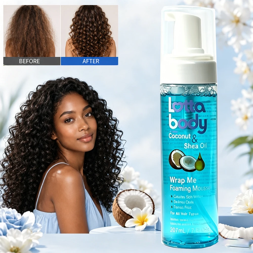 Curly Hair Mousse（207ml) For Wigs Strong Hold Olive Oil Hair Styling Mousse Anti-Frizz Hair Foam Mousse For Styling Hair Women