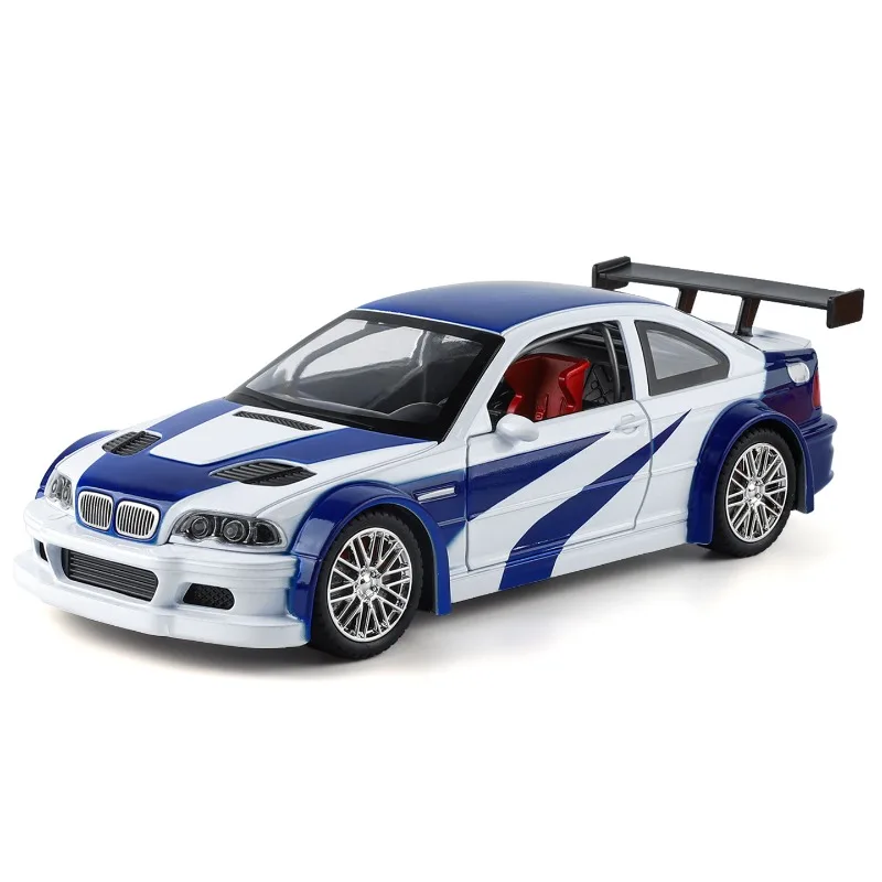 시뮬레이션 1:24 BMW M3 GTR E46 레이싱카 모델 합금 미니어처 자동차 컬렉션 장식품 장난감 자동차 남자친구 생일 선물