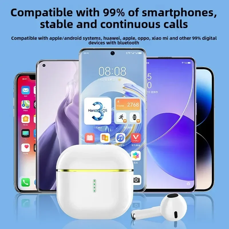 X85 TWS Wireless Bluetooth Headset Transparent ENC Headphones LED Power Digital Display Stereo Sound Earphones for Sport Earbuds 5