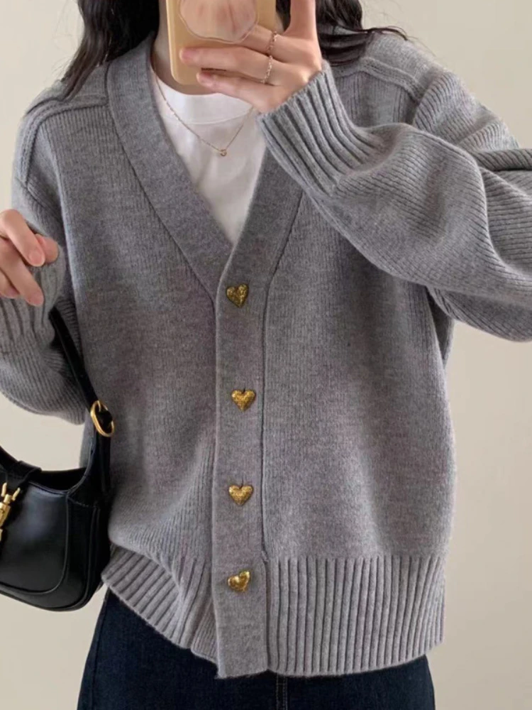 

Knitted Cardigan Women Sweet Y2k Sweaters Retro Korean Fashion Outwear Floral Embroidery Cardigan Feminine 2023 Coat