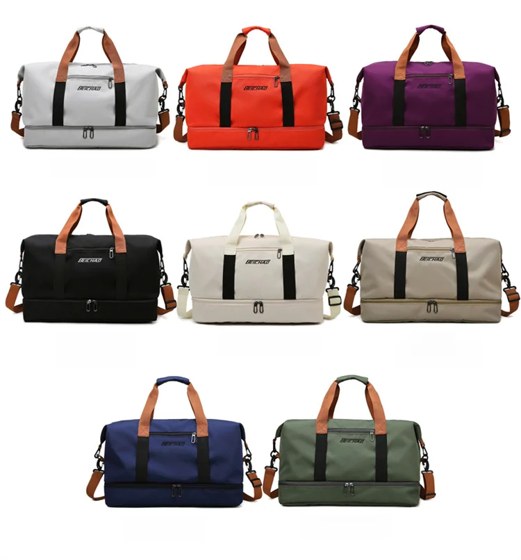 Travel bag, large capacity boarding luggage bag, dry wet separation shoe compartment bag, business travel fitness backpack_voghion.com