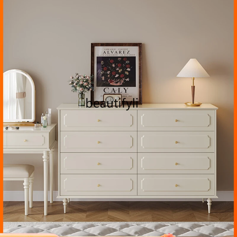 

Living Room Locker Clothes Closet Bedroom American Eight Spares Cabinet Tailstock Storage Cabinet White Chest of Drawers