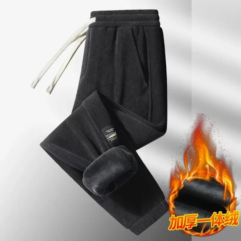 Pants Corduroy Men's Thick Casual Outdoor Warm Fashionable Stretch Sports Joggers Comfortable Bound Feet Sweatpants casual pants,sports pants,casual sports pants,corduroy pants