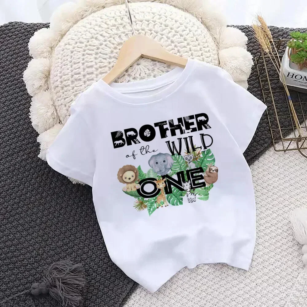 Safari Jungle Family Matching Tshirt Birthday Boy Party Clothes Personalized Funny Zoo elephant/sloth/lion Print T Shirt 6
