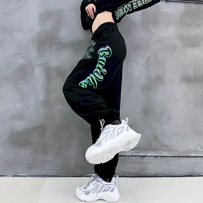 Women Pants Hiphop American Sweatpants Jazz Trendy Thin