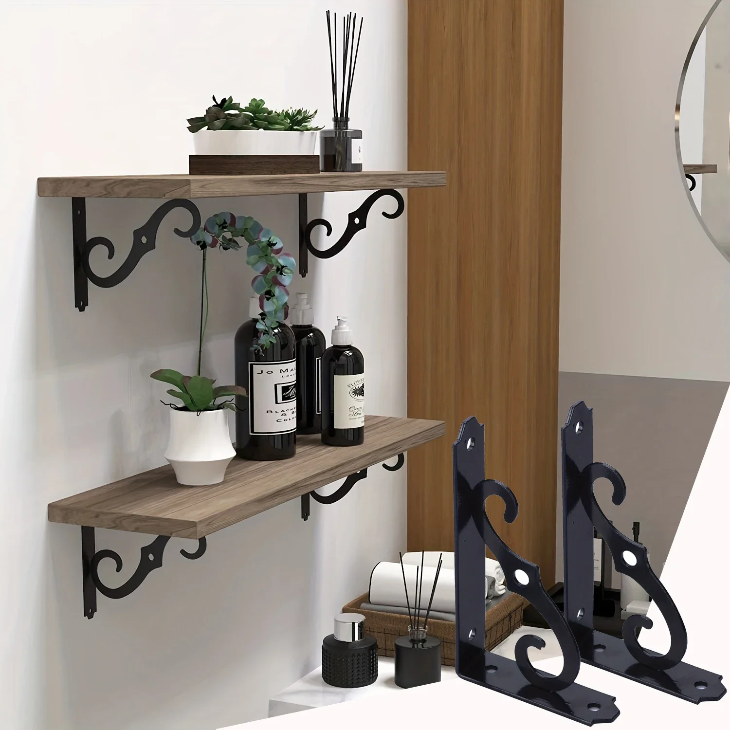 prateleiras abertas DIY, cinta resistente, suporte decorativo, 5 pol, 4PCs