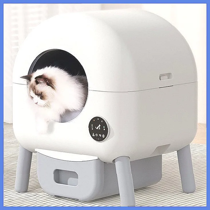 스마트 고양이 화장실 자동 세척, 대형 사이즈, 앱 원격 제어, 빠른 탈취 기능, 다묘 가정용