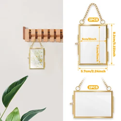Mini Metal and Glass Double - Sided Floating Photo Frames (Style B - 4pcs 2x3inch)