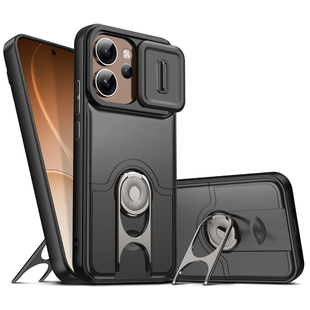 Slide Camera Lens Protector Kickstand Phone Case