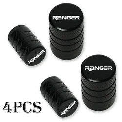 Set of 4 Waterproof Automotive Tire Valve Stem Caps with Badges - Premium Wheel and Tire Accessories (Ranger - 10)