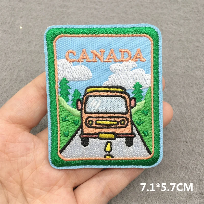 Berge bestickte Patches für Kleidung Camping Aufkleber Natur Reisen Abenteuer Eisen auf Patches DIY Kleidung Rucksack – Detail 14