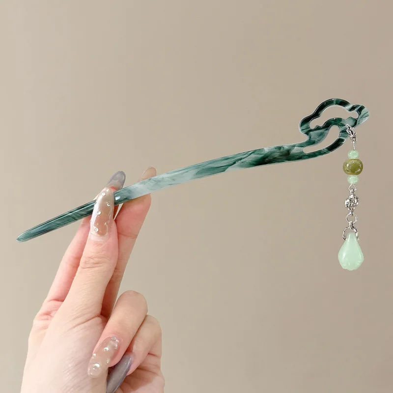 Chinesischen Stil Haarnadel Für Frauen Vintage Blume Quaste Haar Stick Exquisite Klare Floral Perle Haarnadel Schmuck Haar Zubehör – Detail 11