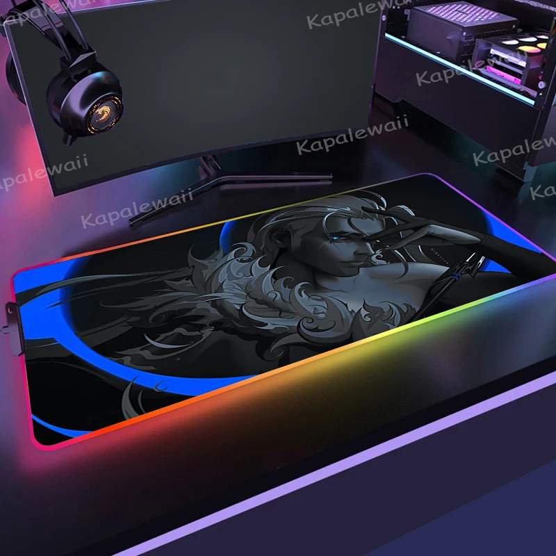 

LED Light Gaming Mouse Pad Large Mousepad RGB Backlit Carpet Valorant Game Notebook Office Carpets Locking Edge Waterproof Mat