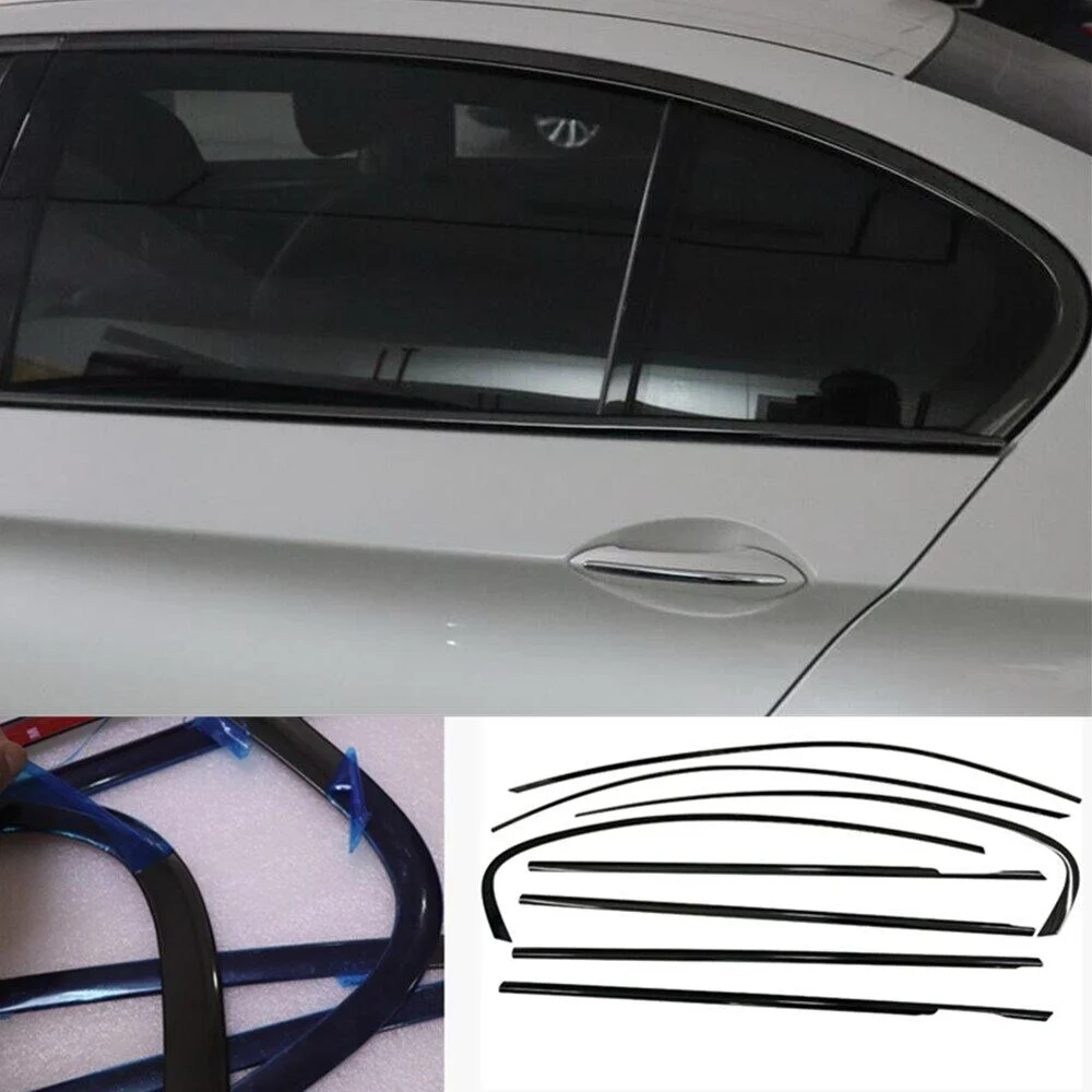 R-design High-Quality Gloss Black Window Trim Strips For V60/S60 (20-)Window Glass Outer Rubber Strip