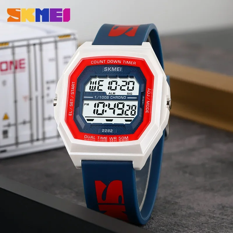 SKMEI 2282 Military Quartz Wristwatches Digital Sport Watch for Men Stopwatch Waterproof Electronic Mens Clock Reloj Hombre 1894