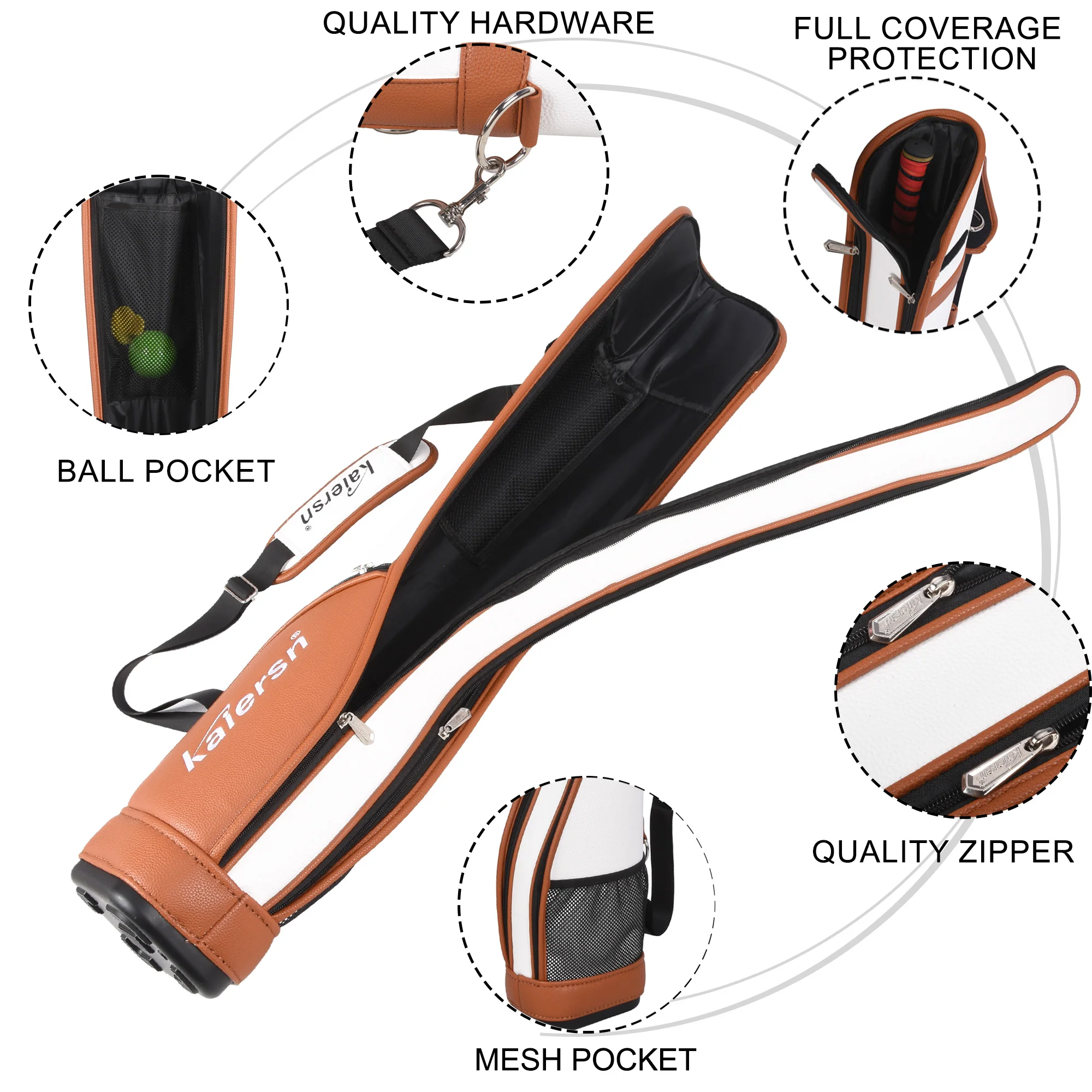 Kaiersn Park Golf Club Bag PU Lightweight Park Golf Gun Bag 4