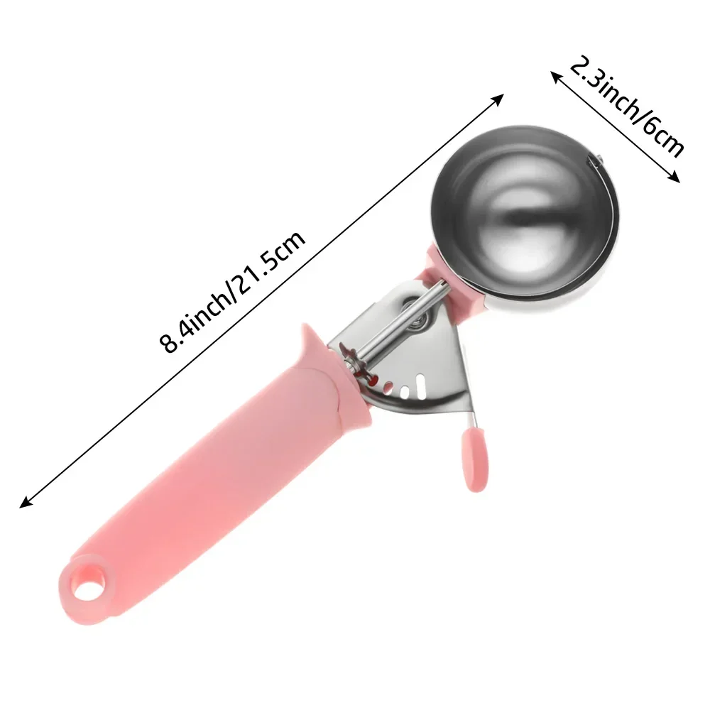 Ice Cream Scoop with Trigger Fruit Scoop with Comfort Grip Handle Stainless Steel Ice Cream Scoop for Home Ice Cream Tool