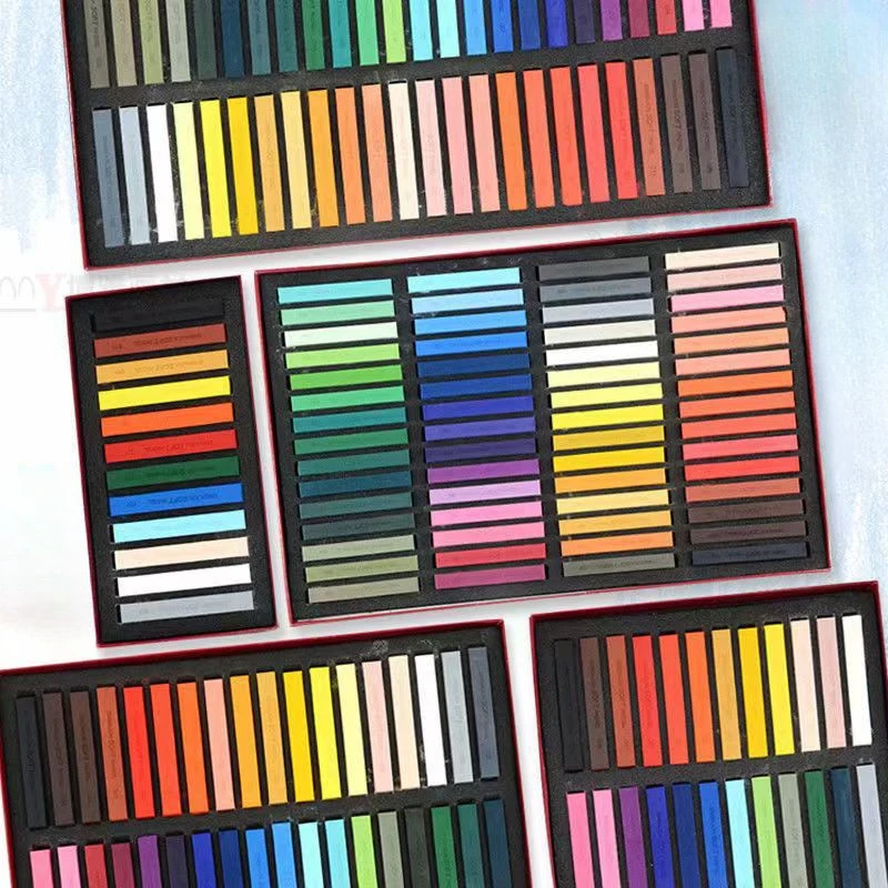 Student Soft Color Chalk 24/36/48/60 Powder Stick Set Artist Painting Chalk School Art Supplies Suitable for Beginners