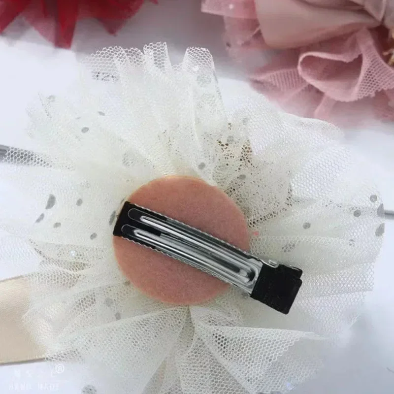 Sweet Lace Bowknot Hair Clips for Girls Birthday Princess Crown Hairpin Barrettes Boutique Headwear Hair Styling Party Wear