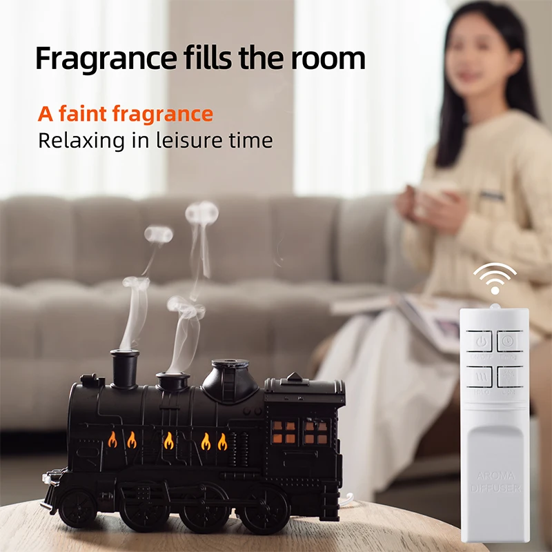Train USB Air Humidifier Ultrasonic Aromatherapy Diffusers Mist Maker Fragrance Essential Oil Aroma Difusor Remote Control 4