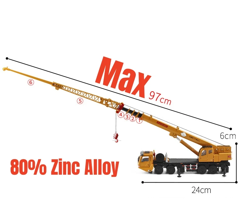360 Derece Dönebilen Mega Vinç Kamyon 1/55 Ölçekli Diecast Model Araba 
